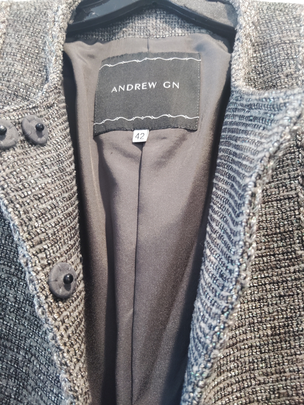 Andrew GN Women's Gray Textured Dress